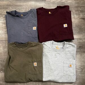 Carhartt Men's Medium Short Sleeve Tees in Gray, Maroon, Olive, and Light Gray